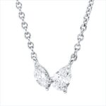 Collier Weißgold 18kt 0,38 Diamantschmuck mit 2 Diamanten - 4O745