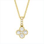 Collier Gelbgold 18kt 0,35 Diamantschmuck mit 9 Diamanten - 4O881