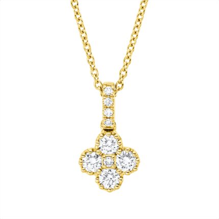 Collier Gelbgold 18kt 0,35 Diamantschmuck mit 9 Diamanten - 4O881