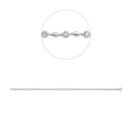 Armband Weißgold 18kt 0,19 Diamantschmuck mit 24 Diamanten - 5F726