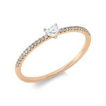 Solitaeire Rosegold 18kt 0,16 Diamantringe mit 25 Diamanten - 1BF34