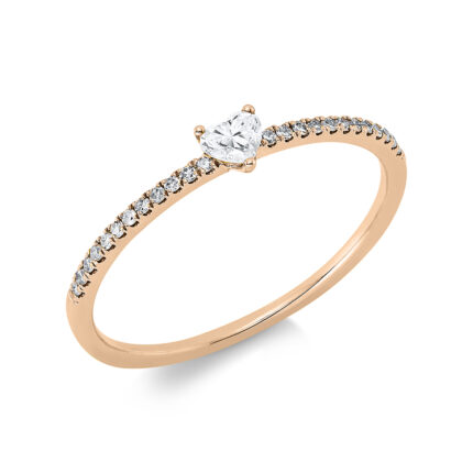 Solitaeire Rosegold 18kt 0,16 Diamantringe mit 25 Diamanten - 1BF34