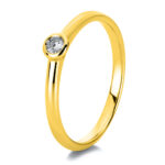 Solitaeire Zarge Gelbgold 18kt 0,20 Diamantringe mit 1 Diamanten - 1C531