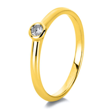 Solitaeire Zarge Gelbgold 18kt 0,20 Diamantringe mit 1 Diamanten - 1C531