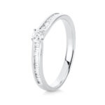 Solitaeire 4er-Krappe Weißgold 18kt 0,37 Diamantringe mit 25 Diamanten - 1C535