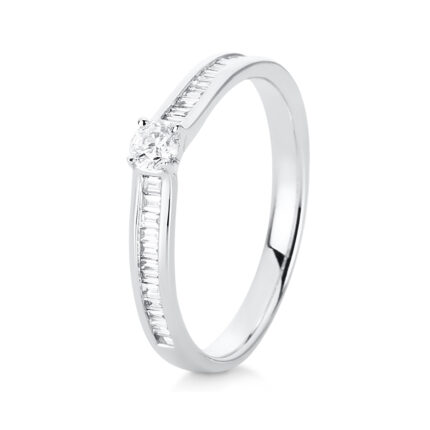 Solitaeire 4er-Krappe Weißgold 18kt 0,37 Diamantringe mit 25 Diamanten - 1C535