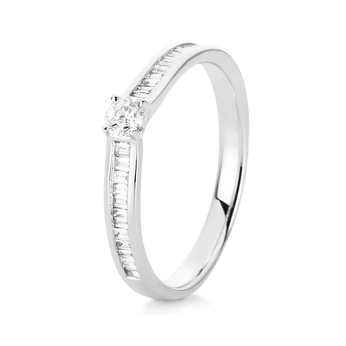 1C535W Solitaeire 4er-Krappe Weißgold 18kt 0,37 Diamantringe mit 25 Diamanten - 1C535 – Bild 1