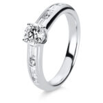 Solitaeire 4er-Krappe Weißgold 18kt 0,96 Diamantringe mit 9 Diamanten - 1C860