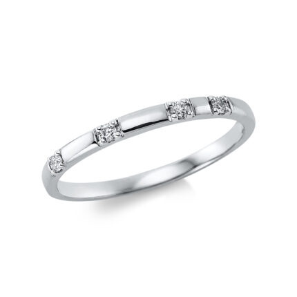 Mehrfachsteinbesatz Weißgold 18kt 0,06 Diamantringe mit 4 Diamanten - 1CP58