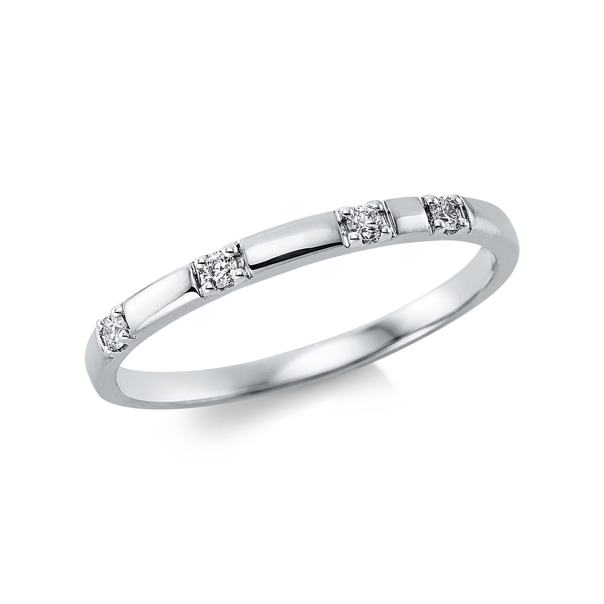 1CP58W Mehrfachsteinbesatz Weißgold 18kt 0,06 Diamantringe mit 4 Diamanten - 1CP58 – Bild 1