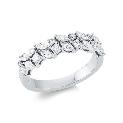 Mehrfachsteinbesatz Weißgold 18kt 0,75 Diamantringe mit 20 Diamanten - 1DV41