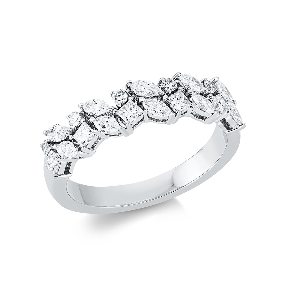 1DV41W Mehrfachsteinbesatz Weißgold 18kt 0,75 Diamantringe mit 20 Diamanten - 1DV41 – Bild 1