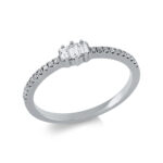 Baguette Weißgold 18kt 0,26 Diamantringe mit 23 Diamanten - 1EQ57
