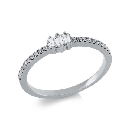 Baguette Weißgold 18kt 0,26 Diamantringe mit 23 Diamanten - 1EQ57