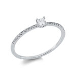Solitaeire Weißgold 18kt 0,19 Diamantringe mit 25 Diamanten - 1EU10