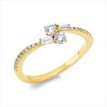 Baguette Gelbgold 18kt 0,40 Diamantringe mit 24 Diamanten - 1EZ95