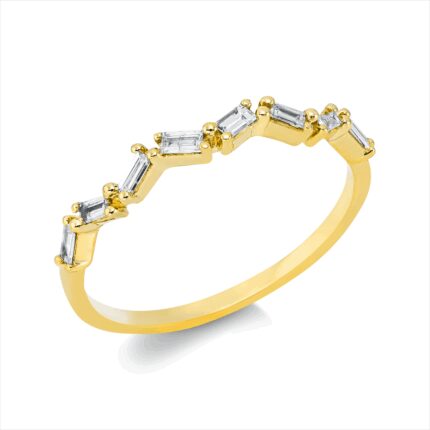 Baguette Gelbgold 18kt 0,17 Diamantringe mit 8 Diamanten - 1EZ97