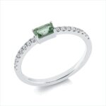 Farbstein Weißgold 18kt 0,16 Diamantringe Farbstein 0,41 ct - 1FE72