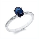 Farbstein Weißgold 18kt 0,09 Diamantringe Farbstein 1,13 ct - 1FI40