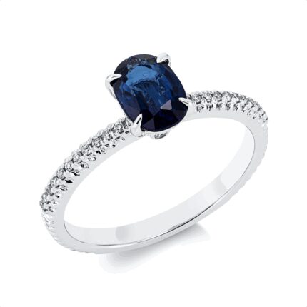 Farbstein Weißgold 18kt 0,09 Diamantringe Farbstein 1,13 ct - 1FI40