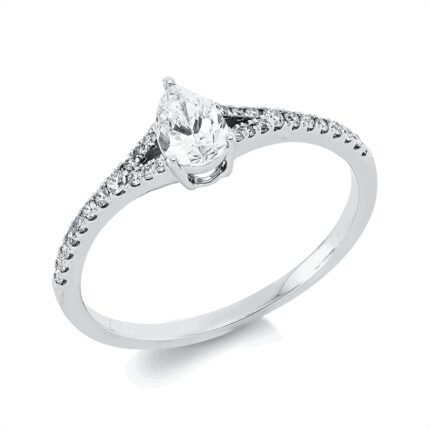 Solitaeire 3er-Krappe Weißgold 18kt 0,44 Diamantringe mit 29 Diamanten - 1FS78