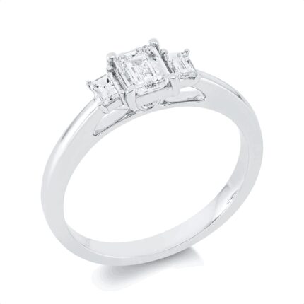 Solitaeire Weißgold 18kt 0,68 Diamantringe mit 5 Diamanten - 1FU14