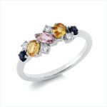 Farbstein Weißgold 18kt 0,10 Diamantringe Farbstein 0,69 ct - 1IA37