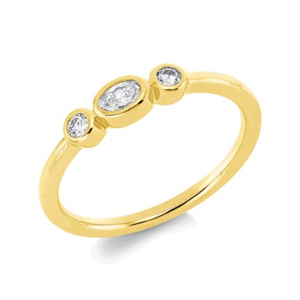 Solitaeire Gelbgold 18kt 0,19 Diamantringe mit 3 Diamanten - 1IB88