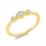 Solitaeire Gelbgold 18kt 0,18 Diamantringe mit 3 Diamanten - 1IB90