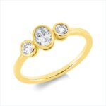 Solitaeire Gelbgold 18kt 0,44 Diamantringe mit 3 Diamanten - 1IB92