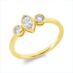 Solitaeire Gelbgold 18kt 0,43 Diamantringe mit 3 Diamanten - 1IB94