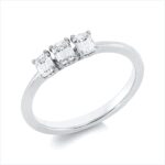 Baguette Weißgold 18kt 0,55 Diamantringe mit 3 Diamanten - 1IB96