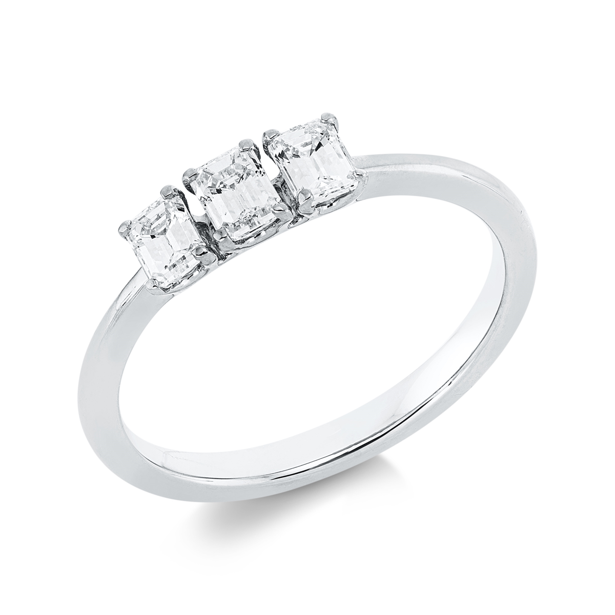 1IB96W Baguette Weißgold 18kt 0,55 Diamantringe mit 3 Diamanten - 1IB96 – Bild 1