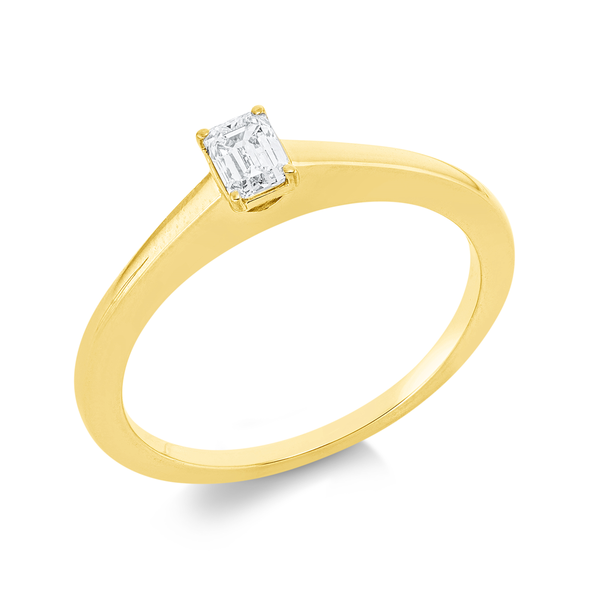 1IC78G Solitaeire 4er-Krappe Gelbgold 18kt 0,24 Diamantringe mit 1 Diamanten - 1IC78 – Bild 1