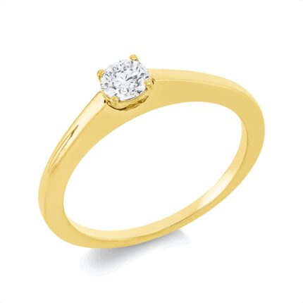 Solitaeire 4er-Krappe Gelbgold 18kt 0,25 Diamantringe mit 1 Diamanten - 1IC81