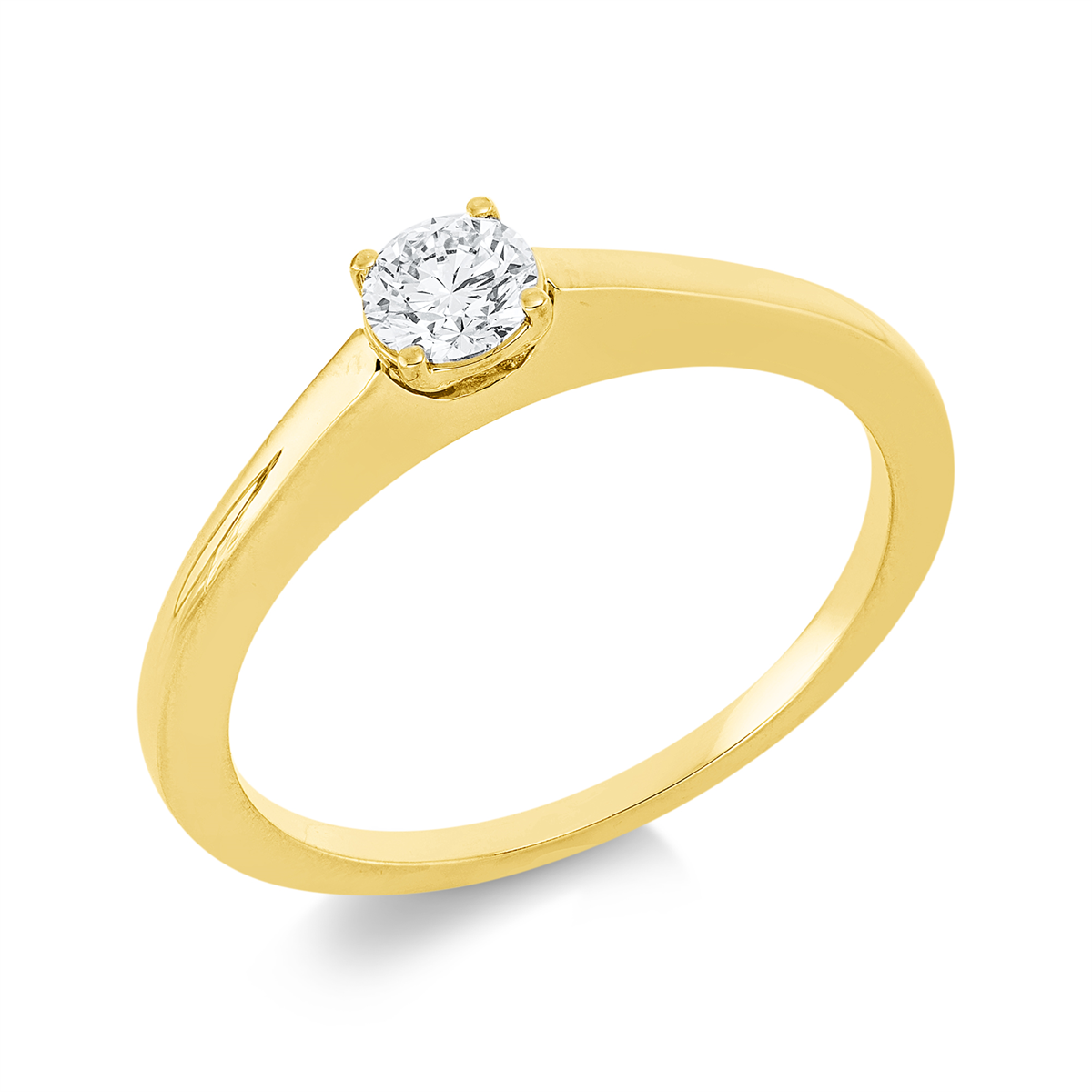 1IC81G Solitaeire 4er-Krappe Gelbgold 18kt 0,25 Diamantringe mit 1 Diamanten - 1IC81 – Bild 1