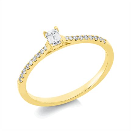 Solitaeire 4er-Krappe Gelbgold 18kt 0,23 Diamantringe mit 19 Diamanten - 1IC82