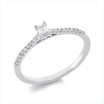 Solitaeire 4er-Krappe Weißgold 18kt 0,24 Diamantringe mit 19 Diamanten - 1IC82