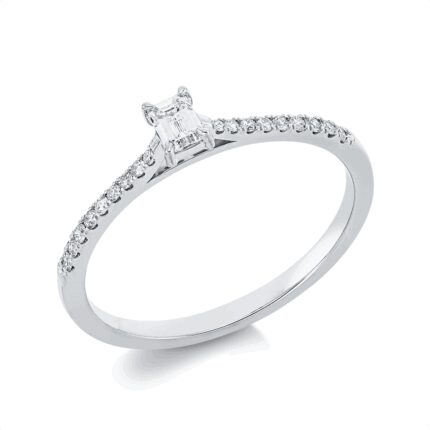 Solitaeire 4er-Krappe Weißgold 18kt 0,24 Diamantringe mit 19 Diamanten - 1IC82