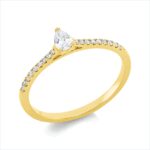 Solitaeire 3er-Krappe Gelbgold 18kt 0,24 Diamantringe mit 19 Diamanten - 1IC84