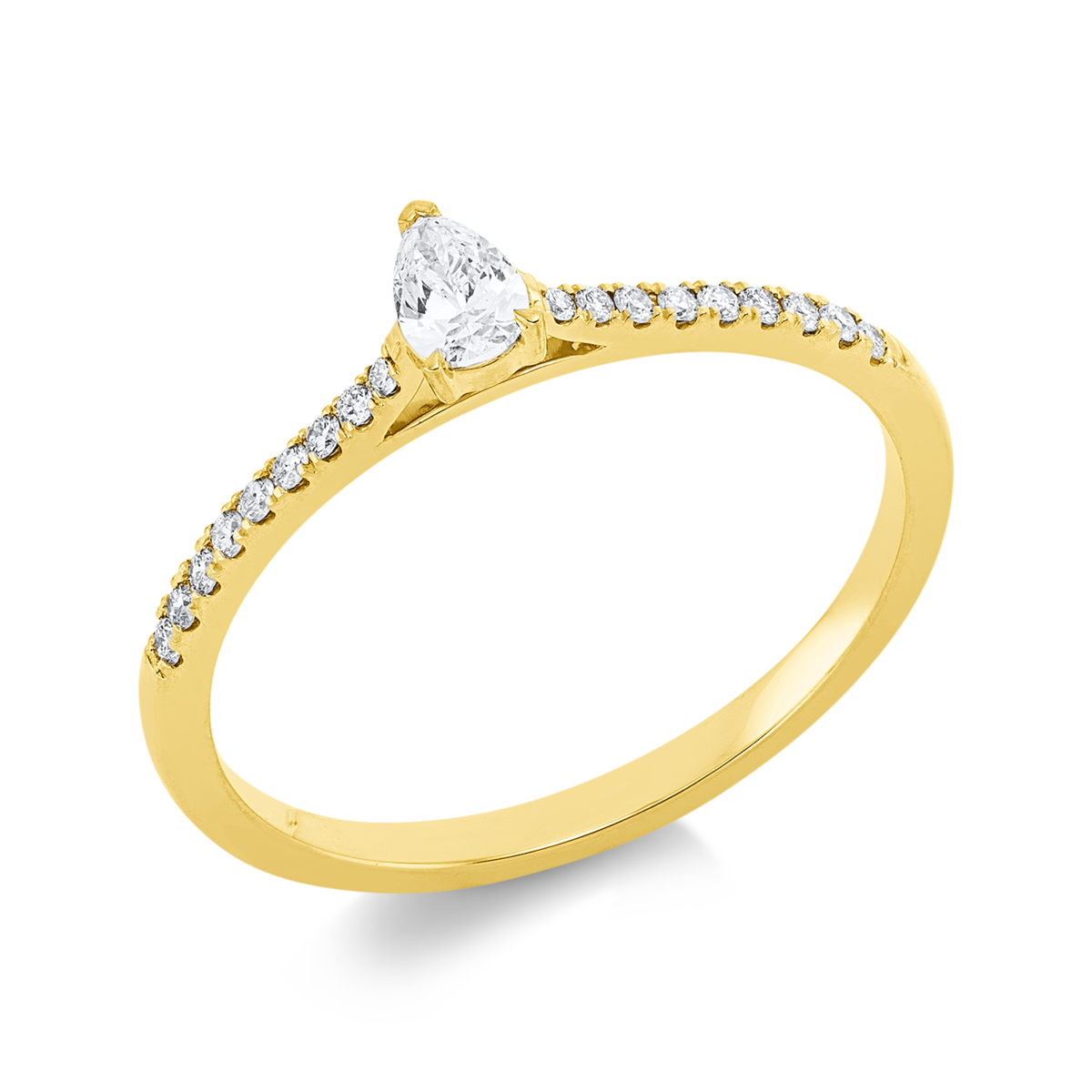 1IC84G Solitaeire 3er-Krappe Gelbgold 18kt 0,24 Diamantringe mit 19 Diamanten - 1IC84 – Bild 1