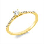 Solitaeire 4er-Krappe Gelbgold 18kt 0,24 Diamantringe mit 19 Diamanten - 1IC85