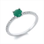 Farbstein 4er-Krappe Weißgold 18kt 0,13 Diamantringe Farbstein 0,53 ct - 1IC87