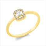 Solitaeire 4er-Krappe Gelbgold 18kt 0,19 Diamantringe mit 17 Diamanten - 1IC88
