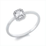 Solitaeire 4er-Krappe Weißgold 18kt 0,19 Diamantringe mit 17 Diamanten - 1IC88