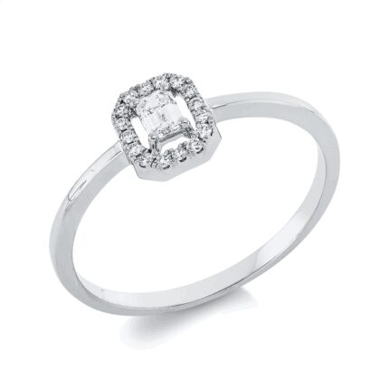 Solitaeire 4er-Krappe Weißgold 18kt 0,19 Diamantringe mit 17 Diamanten - 1IC88