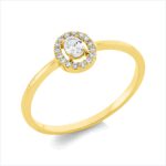 Solitaeire 4er-Krappe Gelbgold 18kt 0,18 Diamantringe mit 17 Diamanten - 1IC89