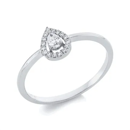 Solitaeire 3er-Krappe Weißgold 18kt 0,14 Diamantringe mit 17 Diamanten - 1IC90