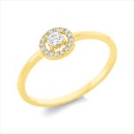 Solitaeire 4er-Krappe Gelbgold 18kt 0,16 Diamantringe mit 17 Diamanten - 1IC91