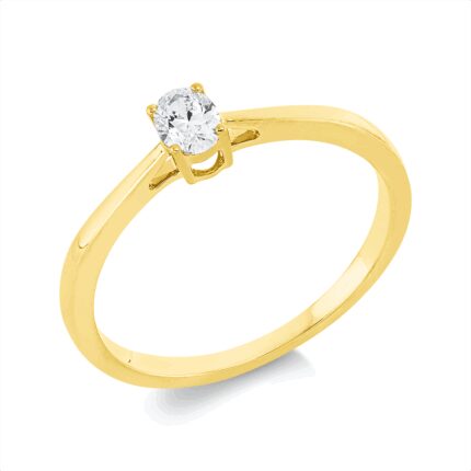 Solitaeire 4er-Krappe Gelbgold 18kt 0,21 Diamantringe mit 1 Diamanten - 1IC94